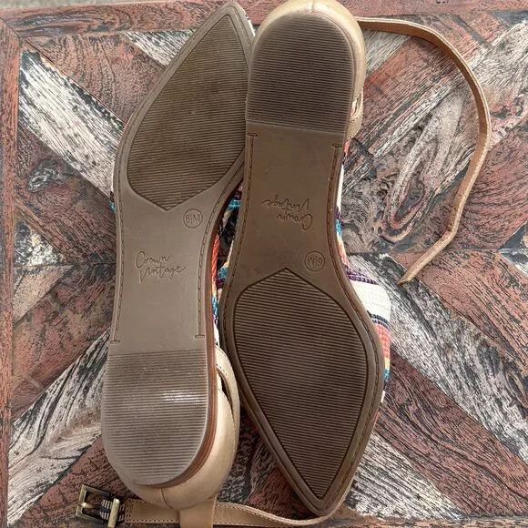 Crown Vintage Evalinda Sierra/Bright Multicolor Flats Size 6.5 - Picture 5 of 8